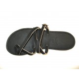Sandales cuir Mali cuir "supporlo" noir fabrication artisanale française Voyageur