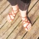 Sandales Grec marron femme cuir véritable