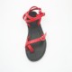 Sandales artisanales femme cuir Rouge