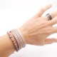 Bracelet cuir or rose femme bijoux artisanal