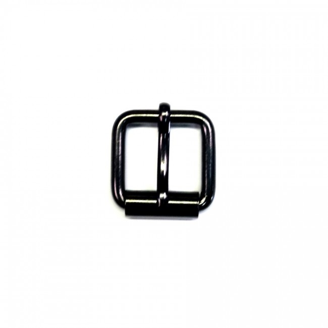 Petite boucle de ceinture 25 mm n°15 à rouleau finition laqué noir Voyageur